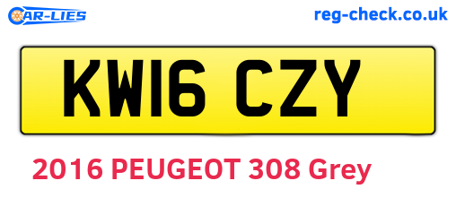 KW16CZY are the vehicle registration plates.