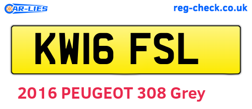 KW16FSL are the vehicle registration plates.