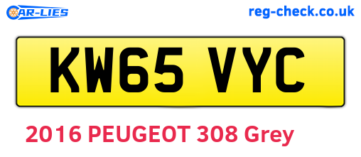 KW65VYC are the vehicle registration plates.