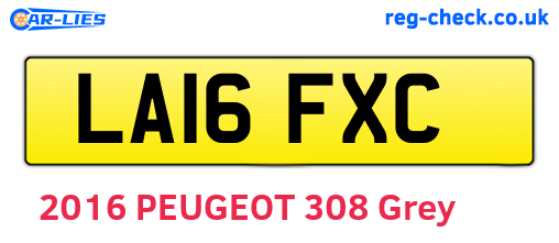 LA16FXC are the vehicle registration plates.