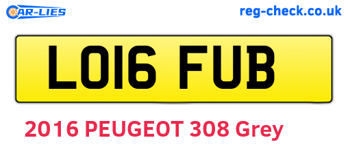LO16FUB are the vehicle registration plates.