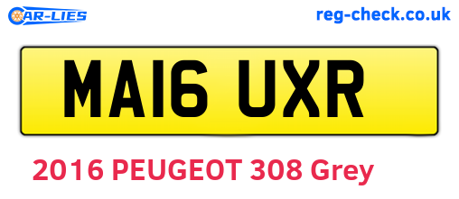 MA16UXR are the vehicle registration plates.