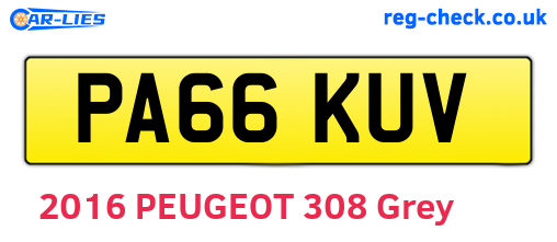 PA66KUV are the vehicle registration plates.