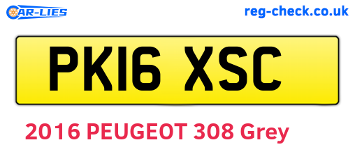 PK16XSC are the vehicle registration plates.