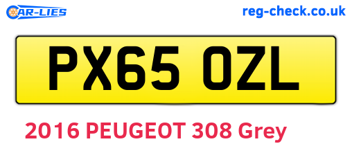 PX65OZL are the vehicle registration plates.