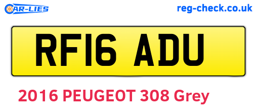 RF16ADU are the vehicle registration plates.