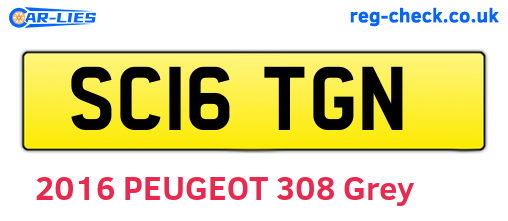 SC16TGN are the vehicle registration plates.