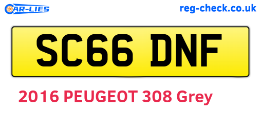 SC66DNF are the vehicle registration plates.