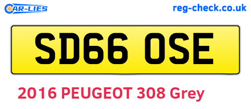 SD66OSE are the vehicle registration plates.
