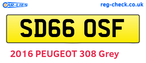 SD66OSF are the vehicle registration plates.