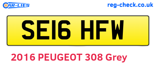 SE16HFW are the vehicle registration plates.