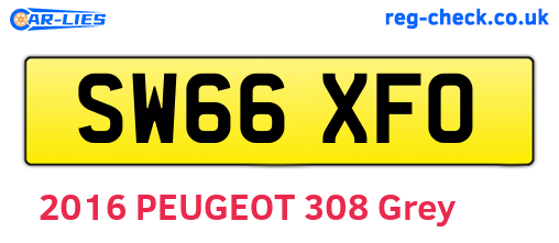SW66XFO are the vehicle registration plates.