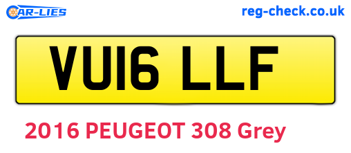 VU16LLF are the vehicle registration plates.