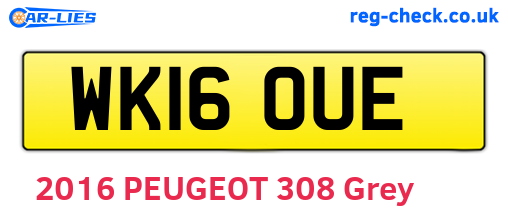 WK16OUE are the vehicle registration plates.