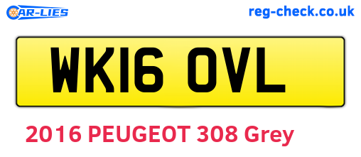 WK16OVL are the vehicle registration plates.