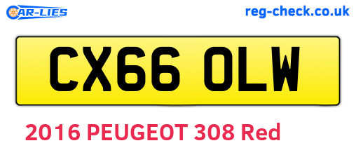 CX66OLW are the vehicle registration plates.