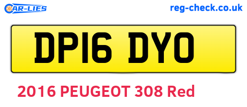 DP16DYO are the vehicle registration plates.
