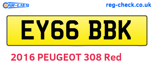 EY66BBK are the vehicle registration plates.