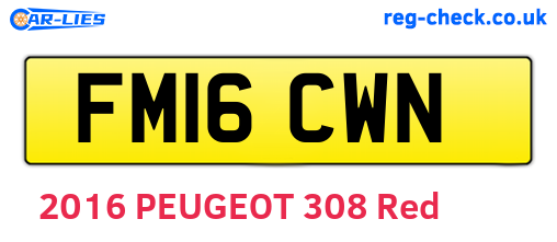 FM16CWN are the vehicle registration plates.