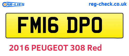 FM16DPO are the vehicle registration plates.