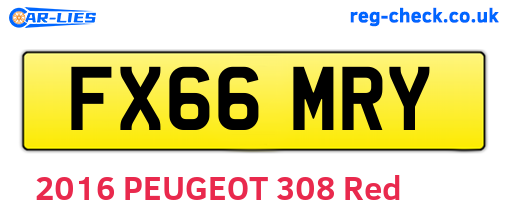FX66MRY are the vehicle registration plates.