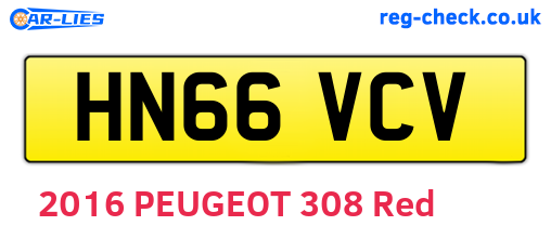 HN66VCV are the vehicle registration plates.