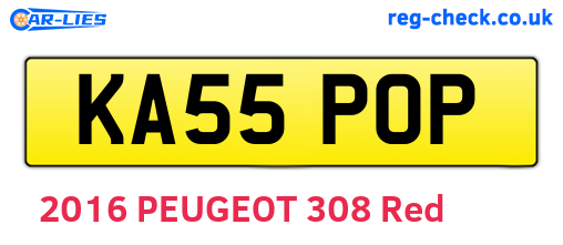 KA55POP are the vehicle registration plates.