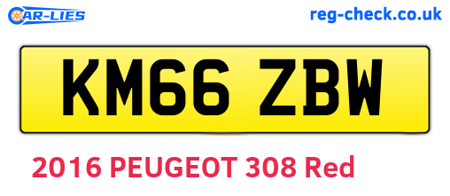KM66ZBW are the vehicle registration plates.