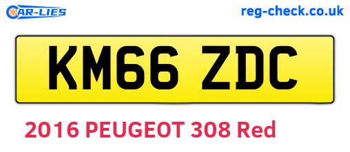 KM66ZDC are the vehicle registration plates.