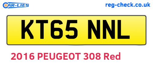 KT65NNL are the vehicle registration plates.