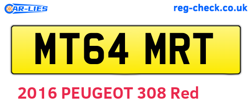 MT64MRT are the vehicle registration plates.