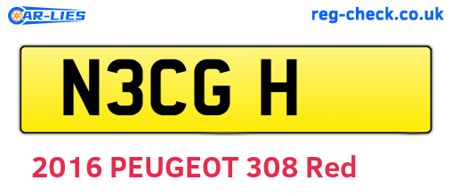 N3CGH are the vehicle registration plates.