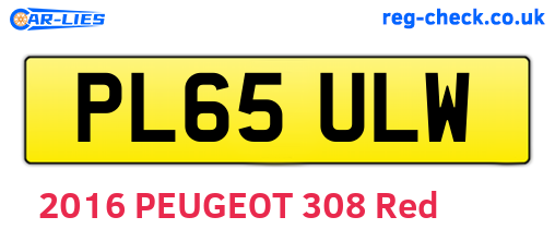 PL65ULW are the vehicle registration plates.