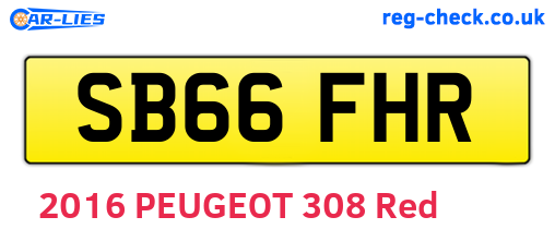 SB66FHR are the vehicle registration plates.