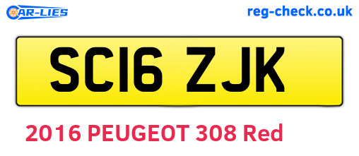 SC16ZJK are the vehicle registration plates.