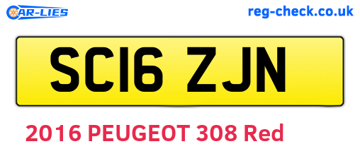 SC16ZJN are the vehicle registration plates.