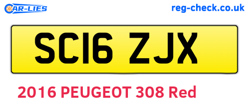 SC16ZJX are the vehicle registration plates.