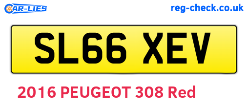 SL66XEV are the vehicle registration plates.