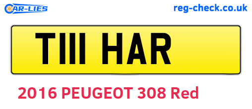 T111HAR are the vehicle registration plates.