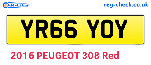 YR66YOY are the vehicle registration plates.