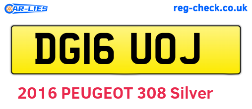 DG16UOJ are the vehicle registration plates.