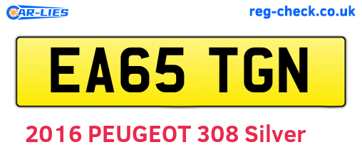 EA65TGN are the vehicle registration plates.