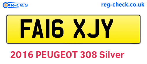 FA16XJY are the vehicle registration plates.