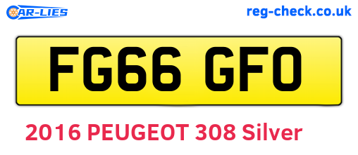 FG66GFO are the vehicle registration plates.
