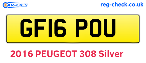 GF16POU are the vehicle registration plates.