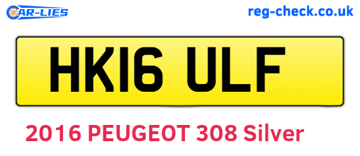 HK16ULF are the vehicle registration plates.