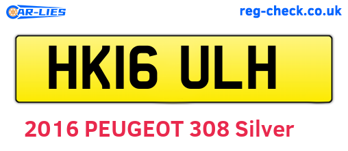 HK16ULH are the vehicle registration plates.