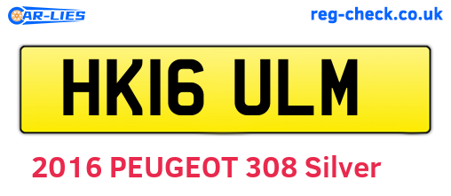 HK16ULM are the vehicle registration plates.