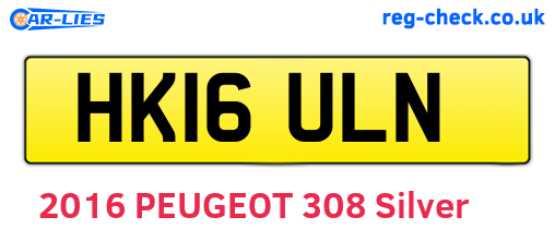 HK16ULN are the vehicle registration plates.