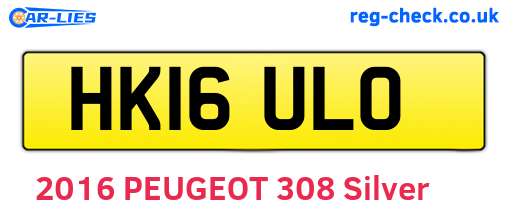 HK16ULO are the vehicle registration plates.